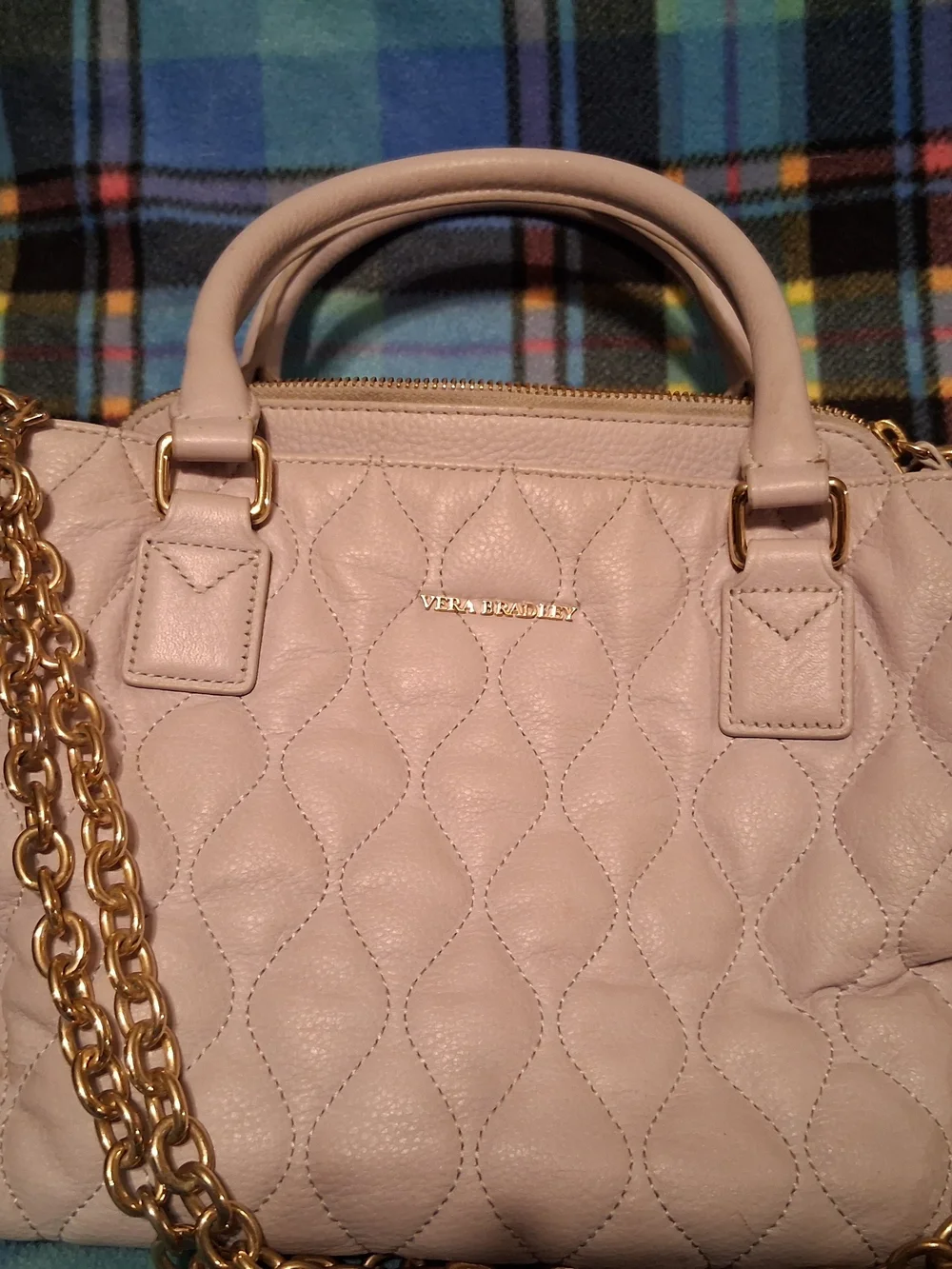 Vera Bradley Quilted Leather Satchel - Pale Pink
